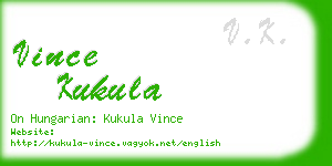 vince kukula business card